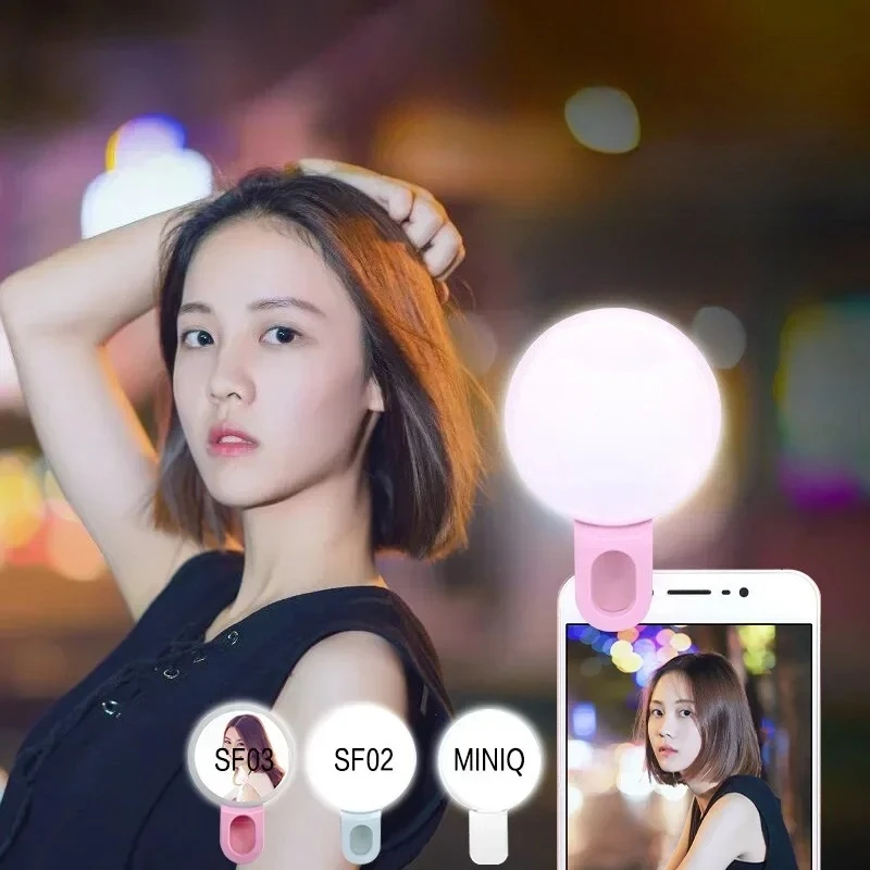 Portable LED Selfie Ring Light - Mini, Durable & Adjustable Circle Clip Light