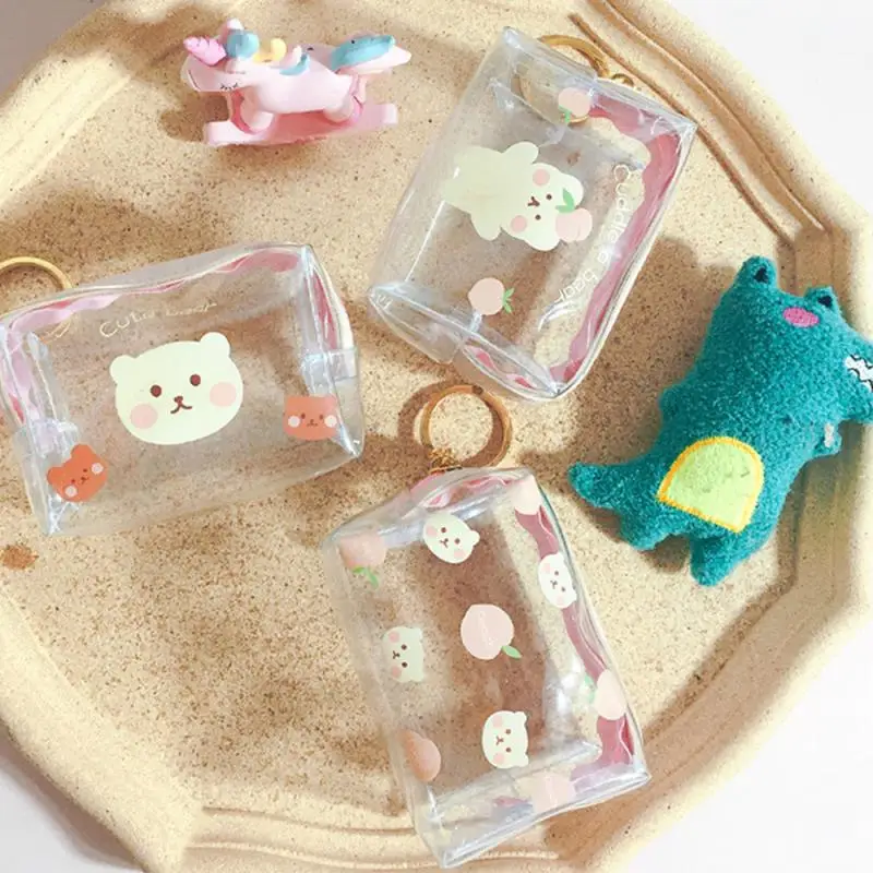 1/3PCS Pvc Material Coin Purse Clearly Visible Wallet Metal Buckle Small Jelly Bag Waterproof And Moisture Proof Luggage