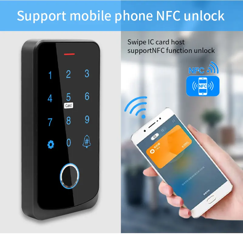 Waterproof Bluetooth Tuya APP Fingerprint Access Controller Standalone RFID Keyb