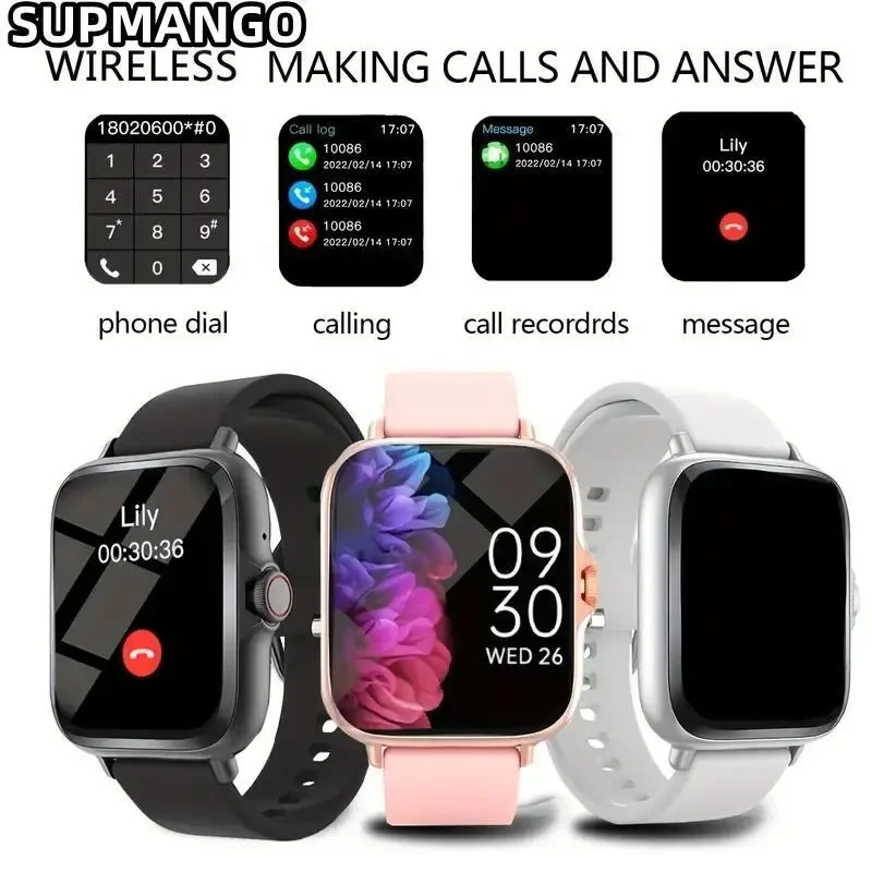 Smart Watch T166X Men and Women Fitness Sports Watch Real Pedometer Full Touch Screen Bluetooth Call Digital