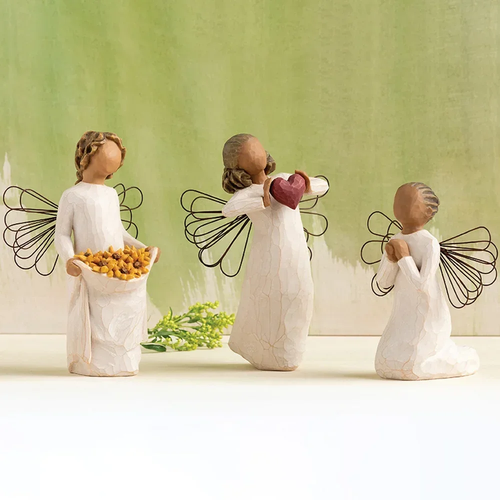 Love Angel Home Furnishings Creative Resin Sculpture Living Room Bedroom Dining Table Crafts Holiday Christmas Gift Decorations