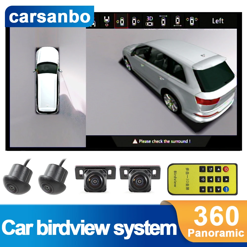 

Carsanbo 1080P Car 360 3D Professional Bird's-eye System View Camera with CR2053 Chip HD Car DVR Supports Multiple Car Models