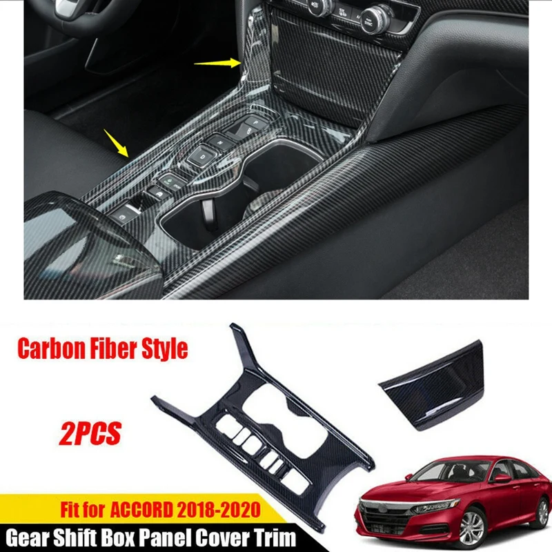 

Для Honda Accord 2018-2021 ABS углеродное волокно центральная консоль коробка переключения передач Панель крышка отделка