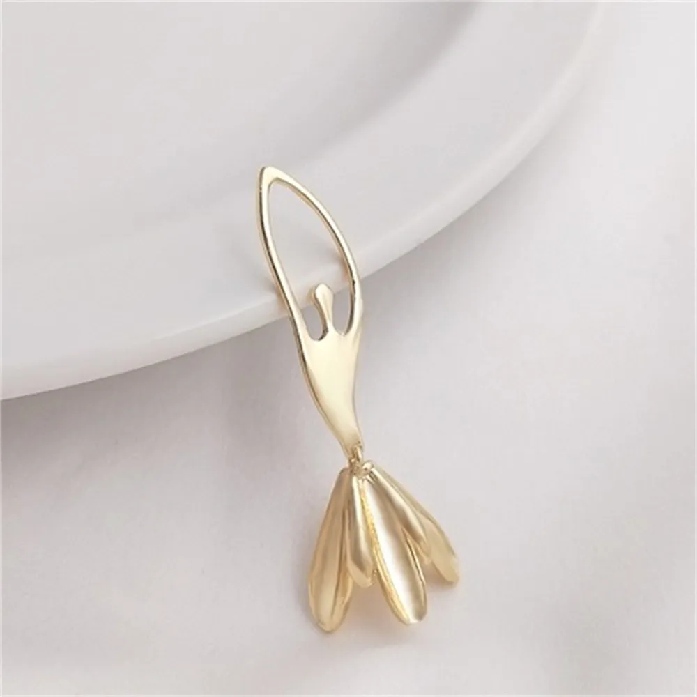 

14K Gold Package Abstract Ballet Girl Pendant Handmade DIY Earrings Pendant Necklace Charm Pendant Accessories K320