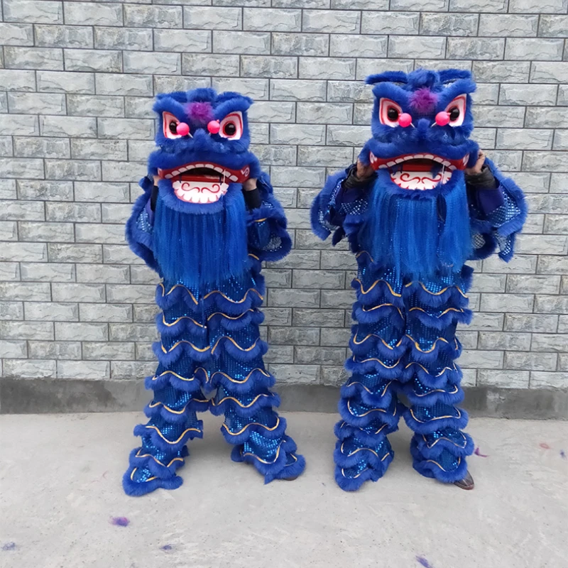 Single Lion Dance Mascot Costume Adult Children Lion Awakening Outfit of Traditional Chinese Folk Performance Props Complete Set