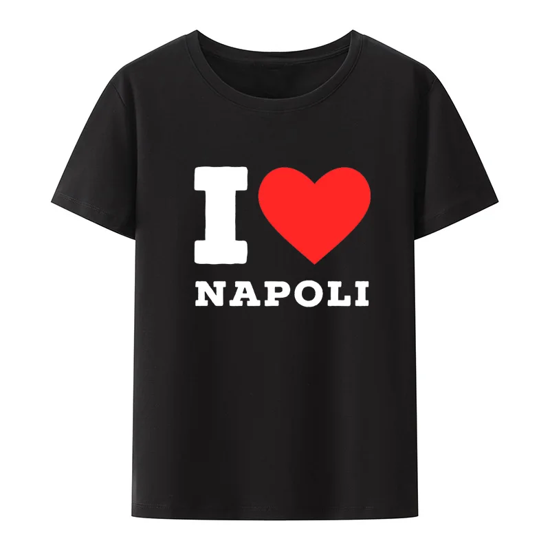 

I Love Napoli Season Championship Cotton T-Shirts Y2k Streetwear Mens Clothes Casual Men's Shirt Camisetas Short Sleeve Tee Cool