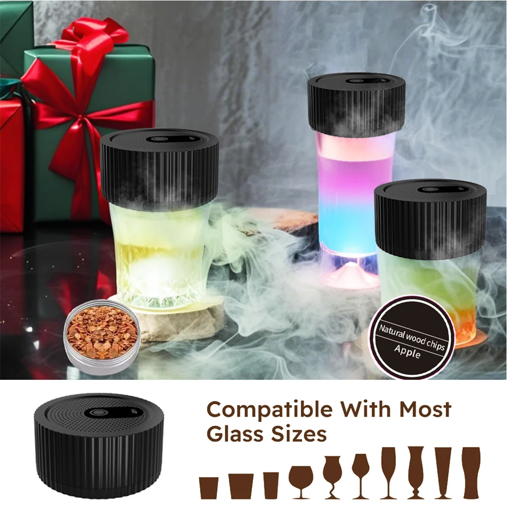 Kit De Ahumador De Whisky Old Fashioned Para Hombres Incluye Soplete 6 Sabores De Astillas De Madera 2 Vasos 2 Moldes Para Bolas De Hielo Y Pinzas Para Hielo