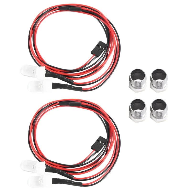 

RC Car Lights 3-9V Light Set Headlight Head Light Lamps For 1/5 1/8 1/10 1/12 1/14 RC Model Car Truck LED, 2 Red 8Mm Parts