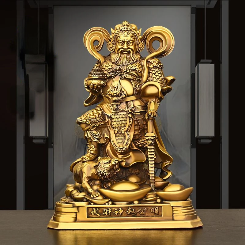 Feng Shui copper Zhao Gongming Statue close-up 2
