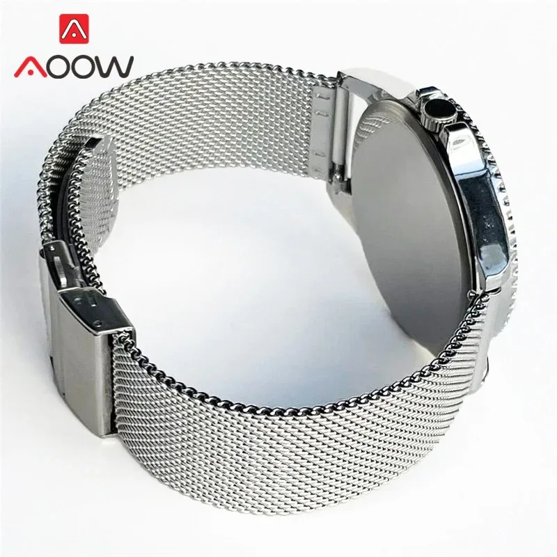 Sleek Stainless Steel Mesh Milanese Loop Watchband with Folding Buckle