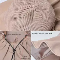 Summer Women Bucket Hat with Shawl Breathable Hollow Knit Beach Cap Luxury Large Bowknot Ladies Face Neck Protection Sun Hat 5