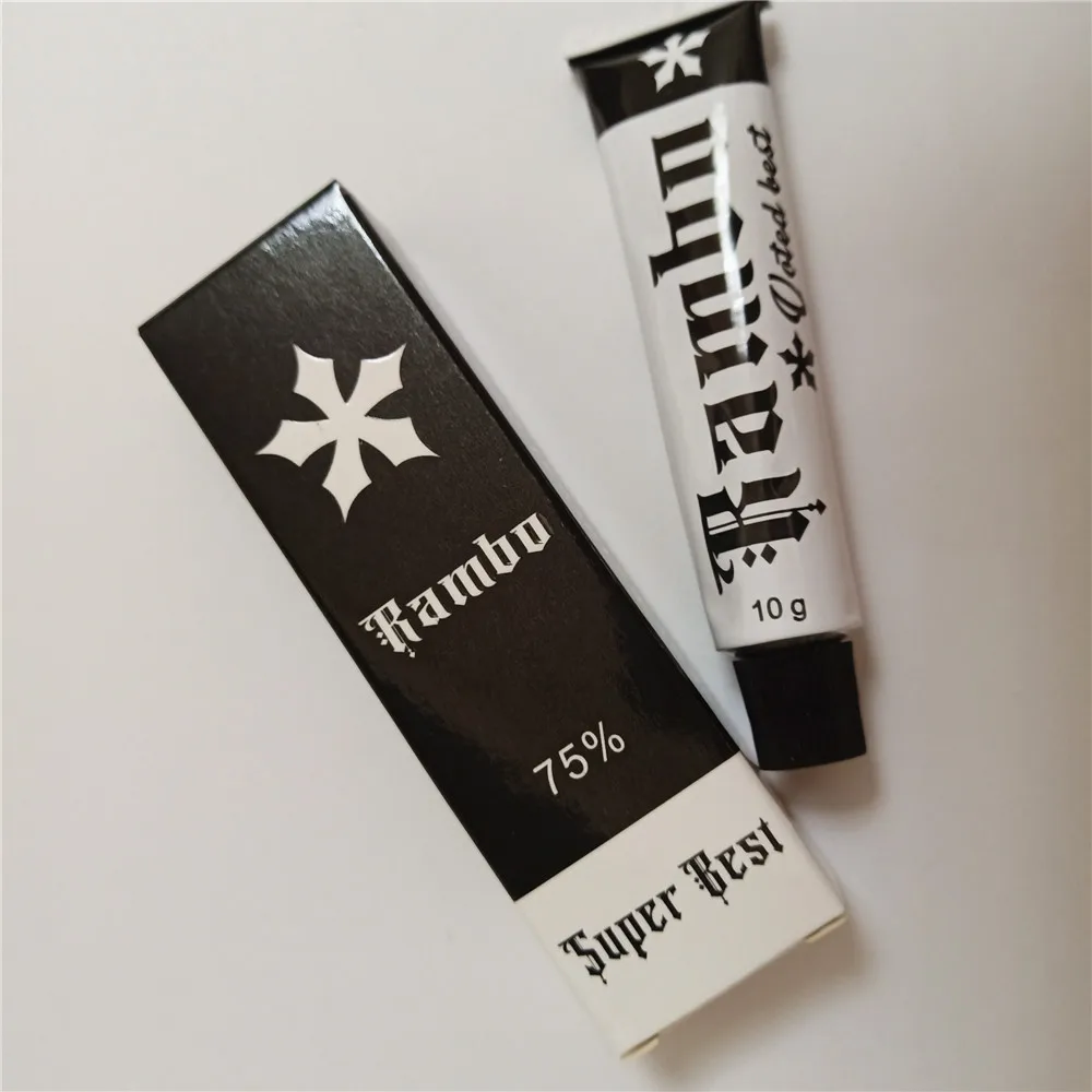 

50Pcs 75% Rambo Tattoo White Cream Before Permanent Makeup Microblading Eyebrow Lips 10g