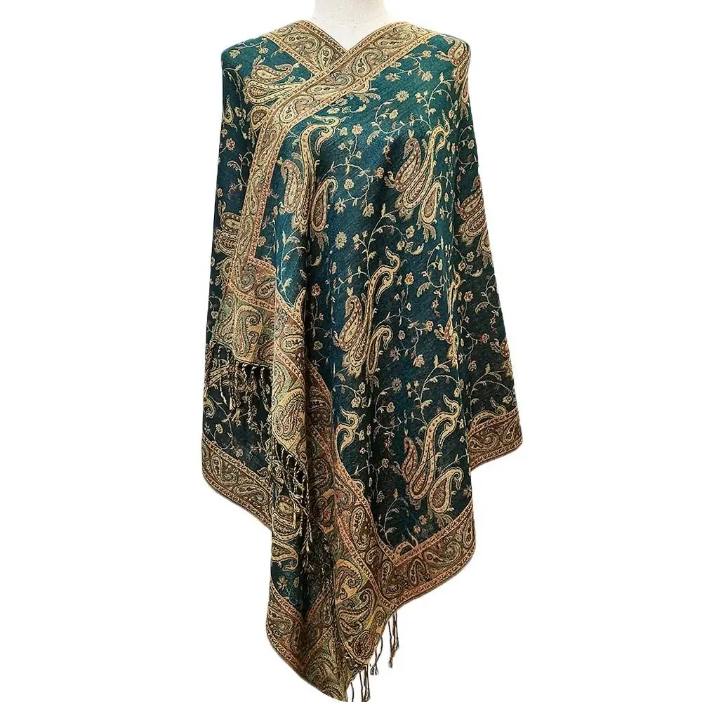 

Длинный шарф Пейсли, модная шаль из искусственного кашемира с кисточками, мягкая Пашмина оверсайз