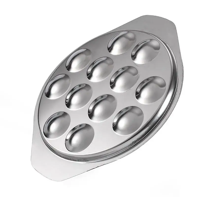 High-Grade Stainless Steel Field Snail Plate Snail Dish Plate 12 Holes Conch Dinner Barbecue Dish For Cooking