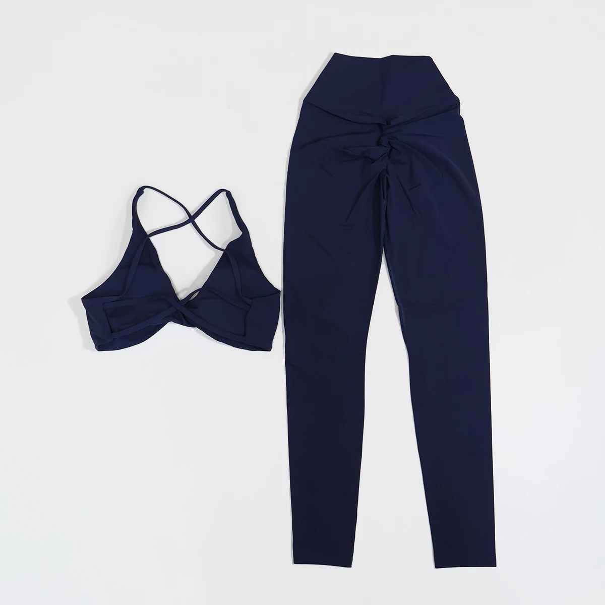 Ctenkevet Summer 2Pcs Women's Quick-Dry Sports Set V-Shaped Bra Sleeveless Yoga Outfit Gym Two-Piece Sportswear for Female