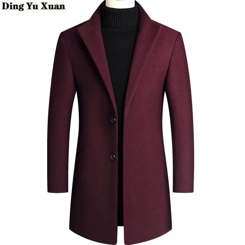 

Spring Winter Jackets Men Wool Blends Trench Coats High Quality Streetwear Business Woollen Windbreaker Men's Clothing Outerwear