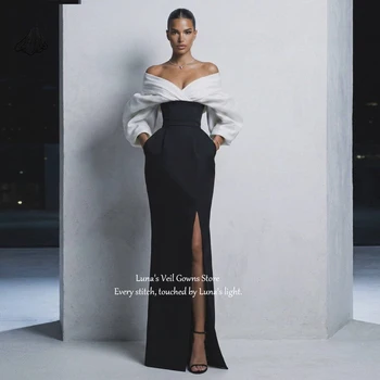 LunaV Contrast Color 2026 Prom Dresses Elegant Off The Shoulder Pleat Mermaid Long Evening Gown Formal Party Dress Customized
