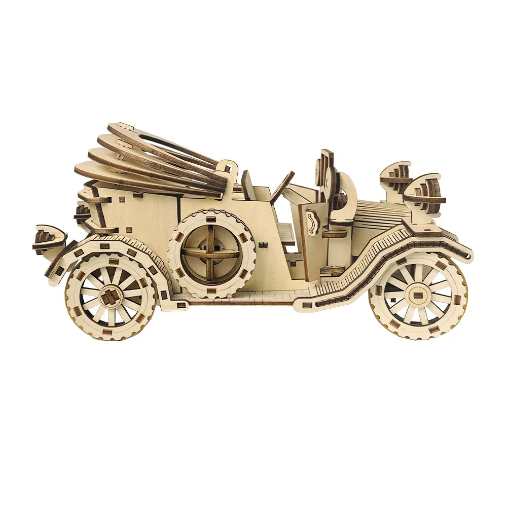 3D Wooden Puzzle Handmade Retro Convertible Model Handmade DIY Assembly Toy Jigsaw Model Building Kits for Children Gift 3