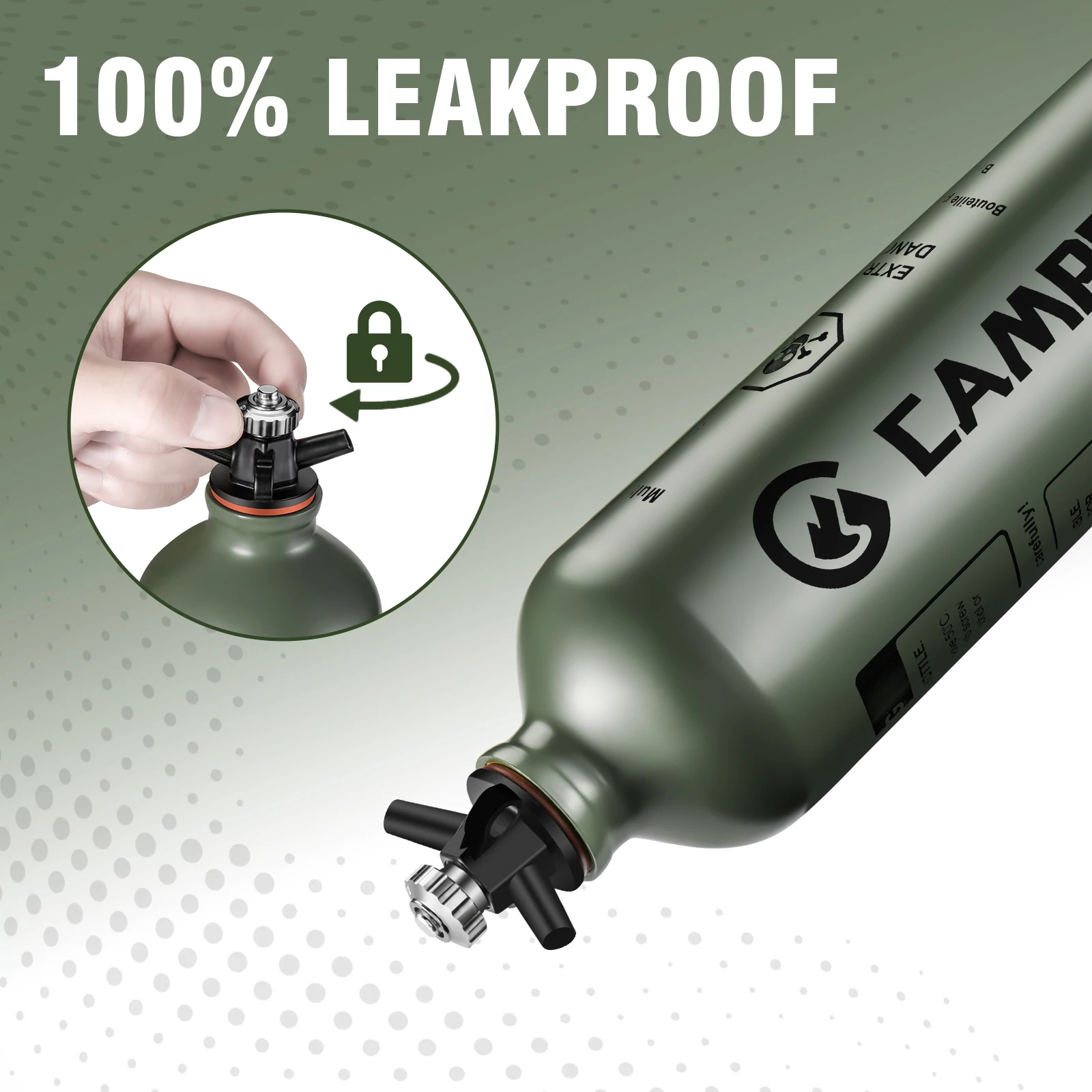 Liquid Fuel Bottle CAMPEAK 0.5L/ 1L for Outdoor Camping with Safety Valve