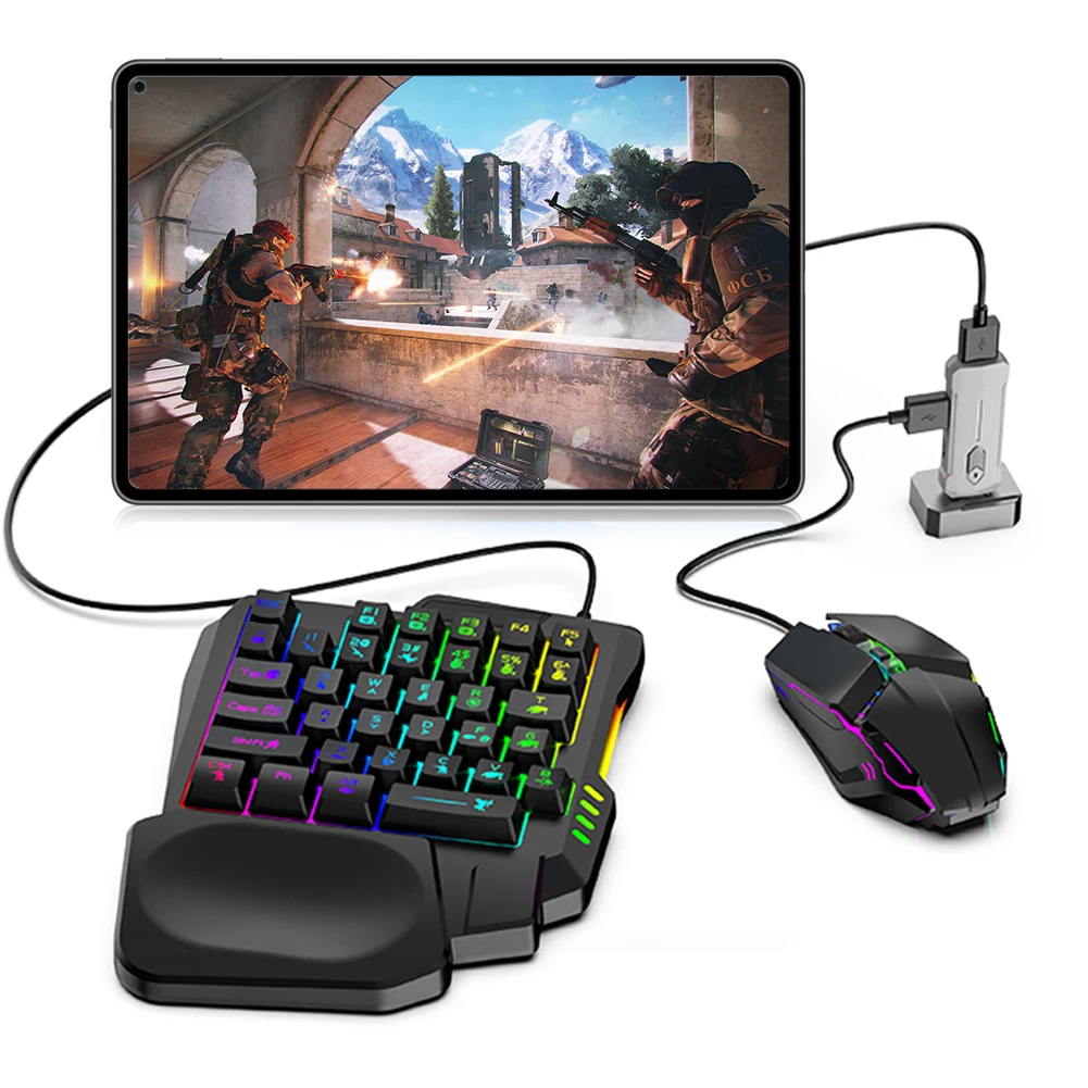 키보드 마우스 게이밍 컨버터, 블루투스 호환 5.3, PUBG 마우스 키보드 어댑터 컨버터, 게이머 액세서리용, 5 in 1