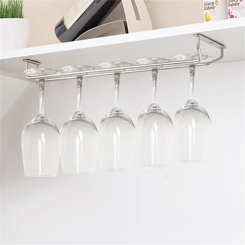 Red Wine Glass Goblets Hanger Rack 1/2pcs Upside Down Stemware Home Bar Pub Holder Stainless Steel Shelf Organizer Dish Rack