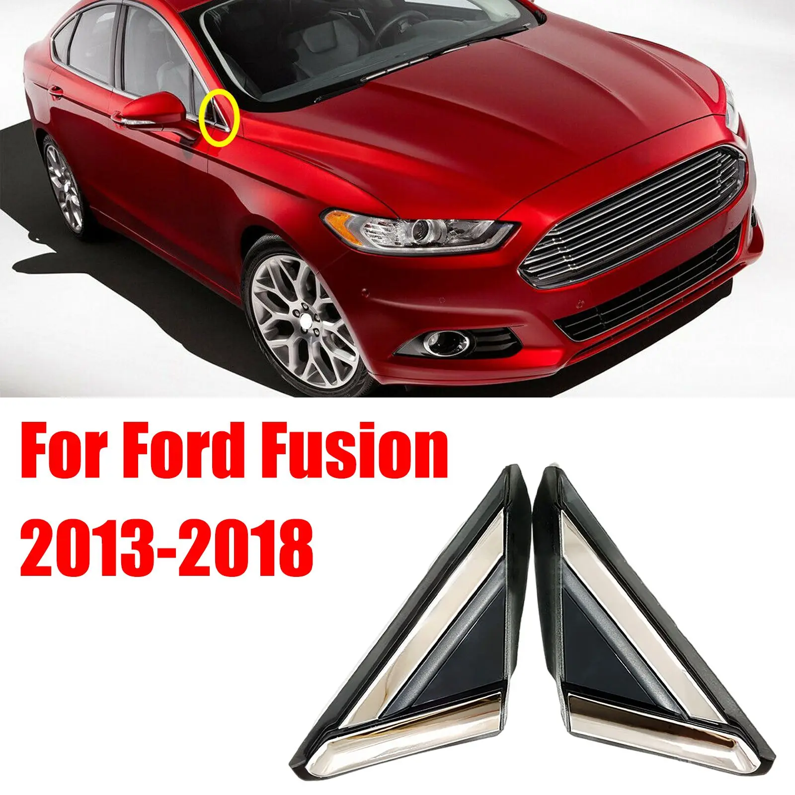 

Fender Pillar Trim Mirror Corner Molding Left & Right for Ford Fusion 2013-2018