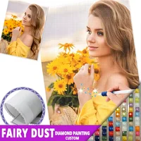 Full Fairy Dust Diamond Painting Custom Character Animal Resin Ab Square Velvet Canvas Wall Decoration Mosaic Accessories Gift