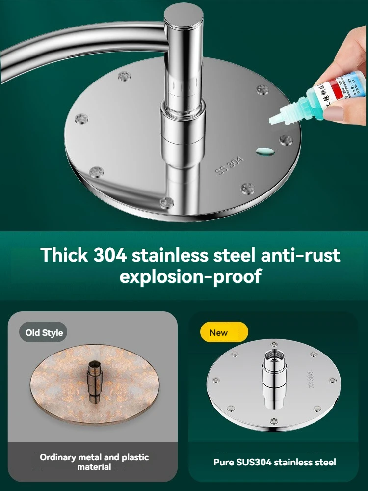 6 inch pressurised shower head shower bath bath household bathroom bath shower head handheld overhead spray with hose 4