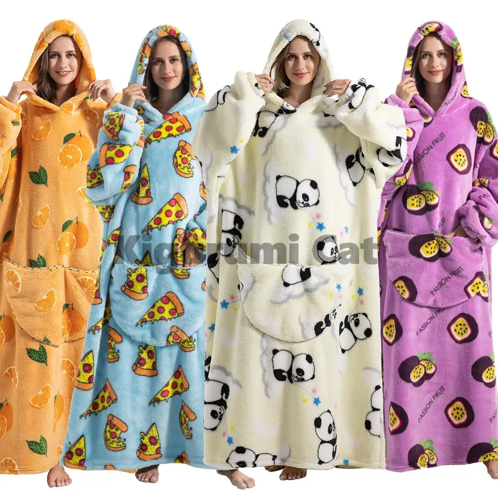 Cuddle Hoodie Fleece Plaid - Warme Deken met Mouwen