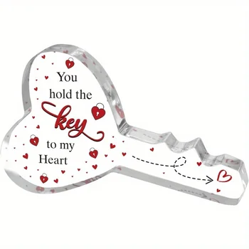 Valentines Day Gifts for Her Him, Key-shaped Plaque Gifts for Boyfriend Girlfriend 1