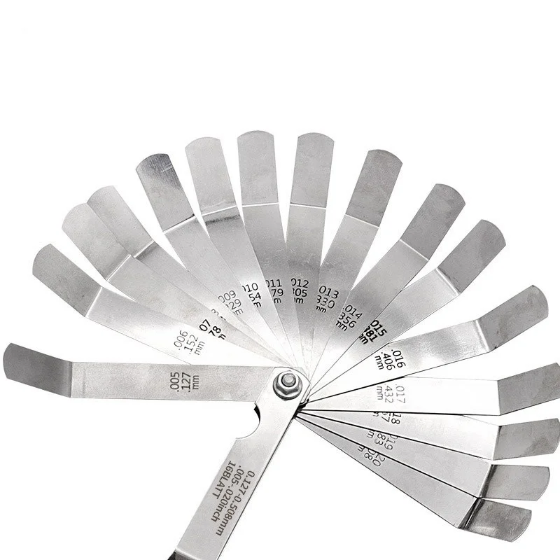 16 Blades Feeler Gauge 0.127 to 1MM Metric Gap Filler Gage Measurment Tool For Engine Valve Adjustment Valve Shim