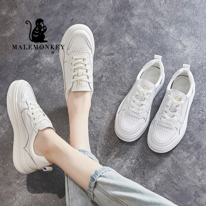 Casual Leather Flat Shoes Women 2022 Fashion Round Toe Comfort Non Slip Sport Shoes Lightweight Breathable Female Shoes Handmade| | - AliExpress