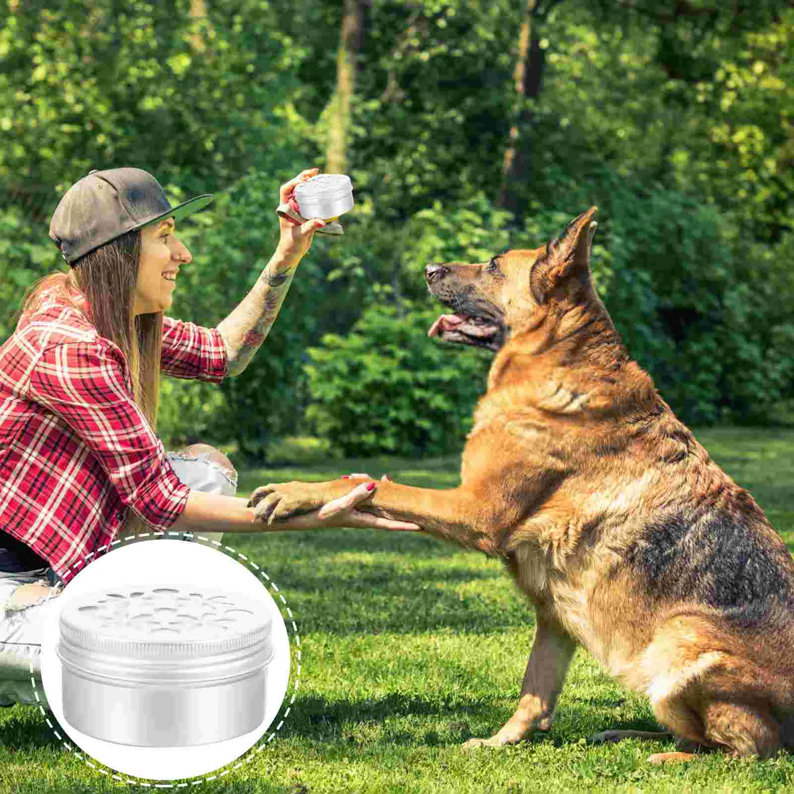

Dog Scent Work Tins 10Pcs Dog Scent Training Kit Aluminum Smell Training Box Hollow Lids Dog Nose Training Containers Kit