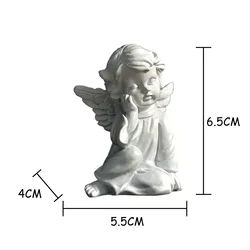 Heavenly Angel Garden Sculpture Decor - Elegant Home & Office Desktop Statue Gift (Left Thinking)