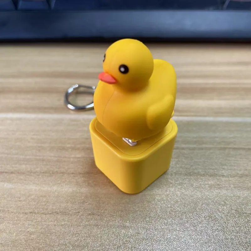 Quacky Duck Key Chain for Keyboards Sound Effects Stress Reliever Keycaps That Quack Key Board Clicker Button Sensory Toy fidget toy sensory fidget toy anti stress toy keychains key rings