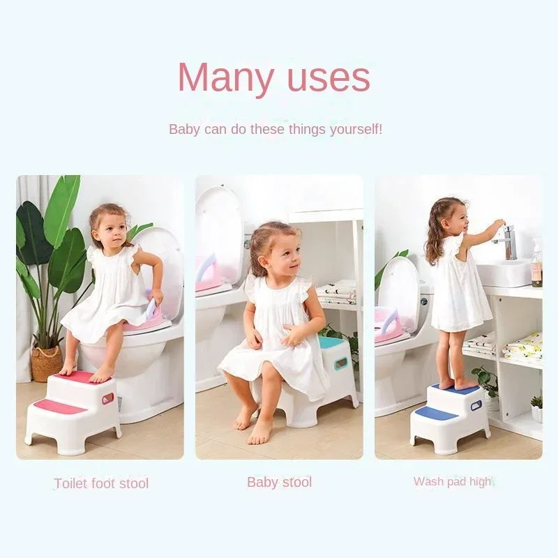 Children's Ottoman Baby Step Chair Stool Small Bench Hand Washing Step Children's Stool Non-Slip Footstool Stand