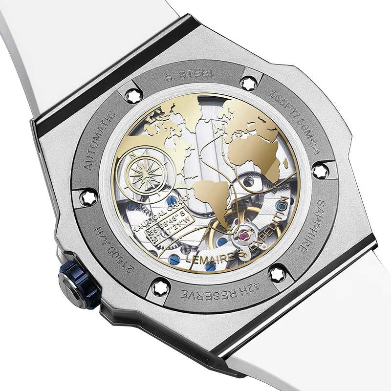 2025 Man Mechanical Watches for Men Sport Analog Automatic Wristwatches with Silicone Strap Stainless Steel Waterproof Reloj - 6