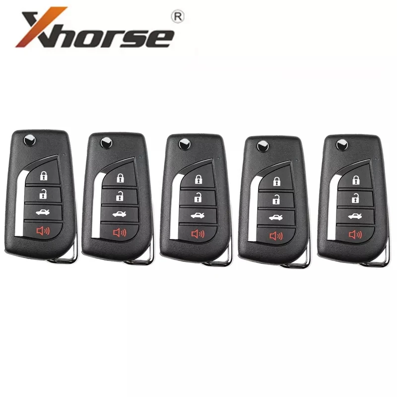 

5 шт. XHORSE для Toyota TO Y.T Flip-4BTN VVDI2 XKTO10EN провод универсальный дистанционный ключ 4 кнопки для VVDI Key Tool (английская версия)