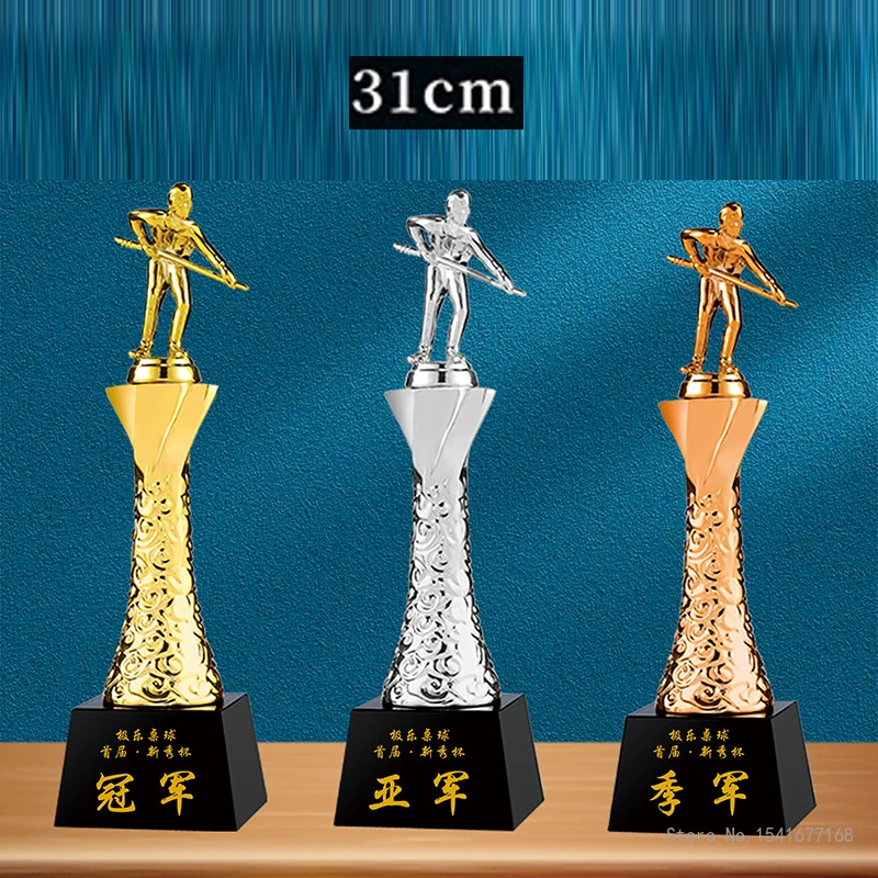 Customized Black Eight Billiards Crystal Trophy School annual Meeting Sports Award Competition Snooker Ball Trophy Souvenir, 1Pc