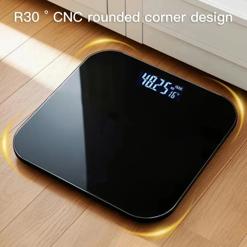 Bathroom Scale with LED Display Temperature Sensor kg Precision for Home Gym - 4