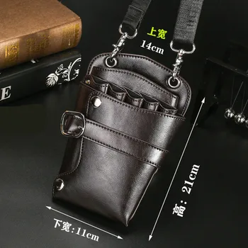 전문 PU 가죽 헤어 가위 가방, 어깨 스트랩이 달린 애완 동물 가방, 헤어 클립 빗 거치대, 미용사 허리 팩, 이발소