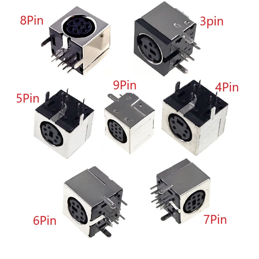 10 Connettori Mini DIN 8 Pin Femmina – Montaggio PCB – Jack Circolare