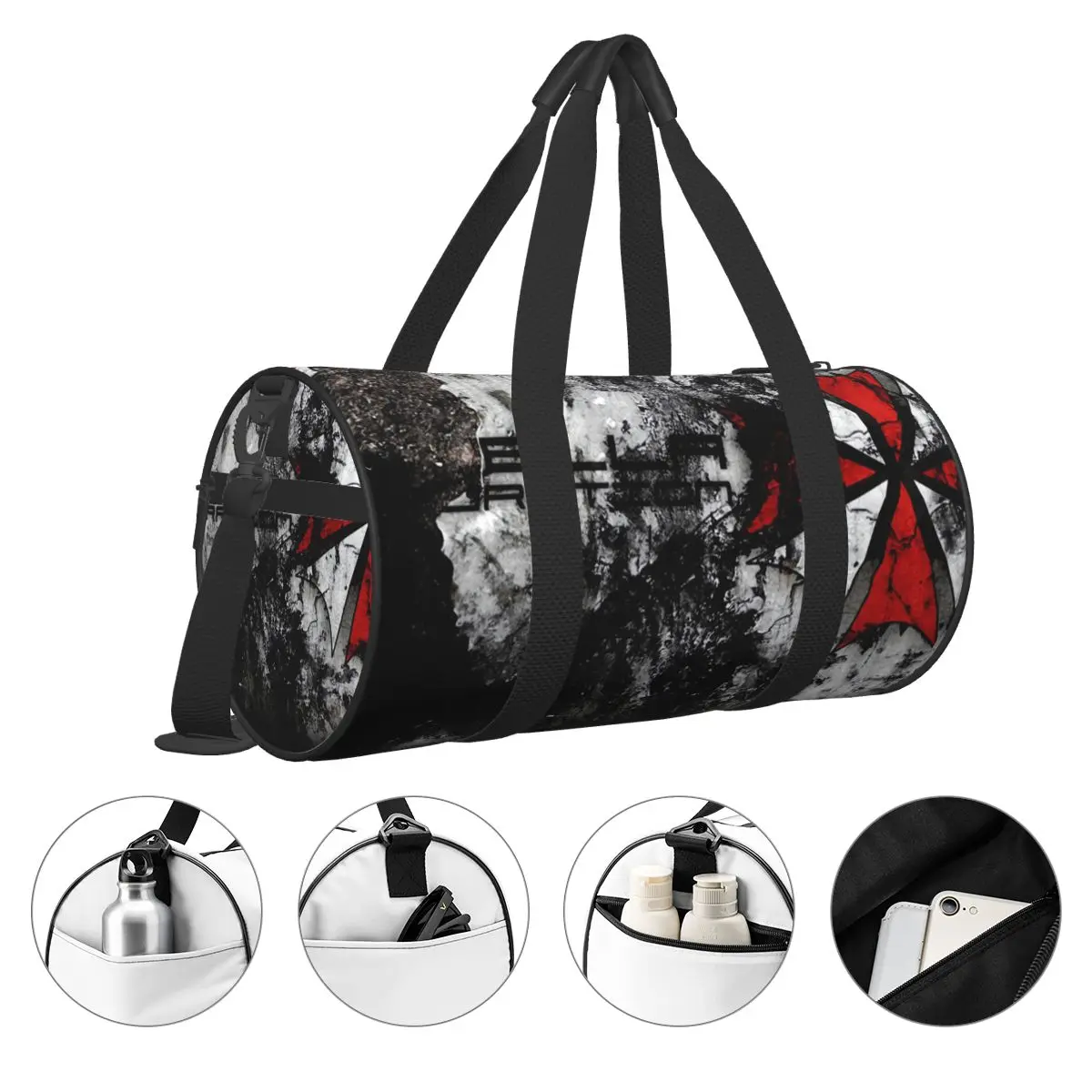R-Resident-Game-E-Evil Gym Bag Cool Movie Weekend Sports Bags with Shoes Training Custom Handbag Fitness Bag For Male Female 3