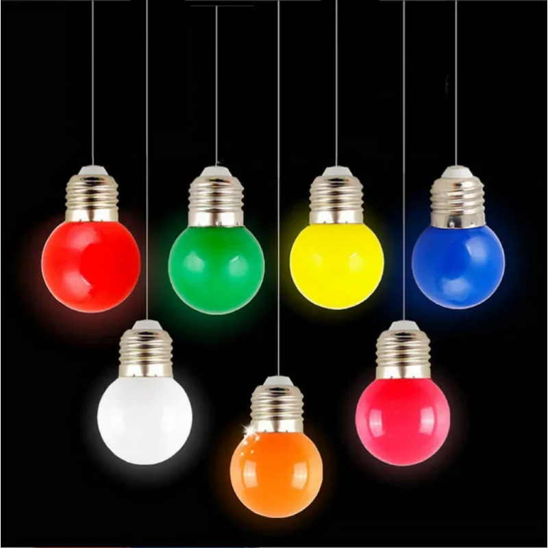 thumbnail image 2 of Bombilla LED de colores E27, 3 W, 5 W, 7 W, 9 W, CA de 220 V, 110 V, roja, azul, verde, amarilla y rosa, para bar, karaoke, fiesta, 2 of 6