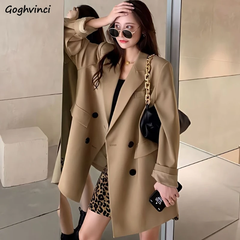 

Blazers Women Autumn Fashion Streetwear Temperament Graceful New Ulzzang Ladies Baggy Casual Business Outerwear Young Mujer Chic