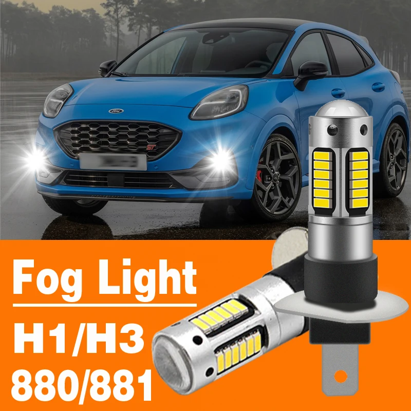 

2PCS Car Light H1 H3 880 881 h27 LED High Power Long Lifespan LED Fog Running Light Bulb 30SMD 3014 Super Bright LED Auto Lamp