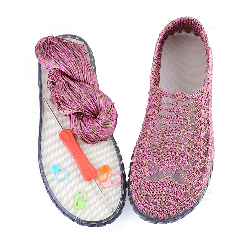 Summer Cool DIY Hook Soles Hook Line Anti-kick Soft Bottom Soles + Hollow Line Slippers Sandals DIY Hand-woven Shoes Material
