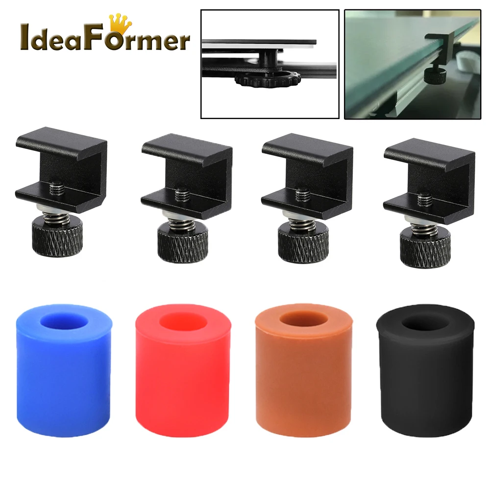 

3D Pritner Accessories 4/8pcs Glass Heated Bed Clip Clamp Aluminium Alloy Ultimaker Hotbed Build Platform Retainer envio gratis