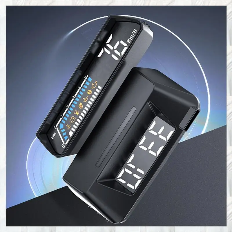 1 Piece S100 Dual Display HUD Head-Up Display Black Plastic Vehicle Instrument Transmission Oil Temperature Monitoring