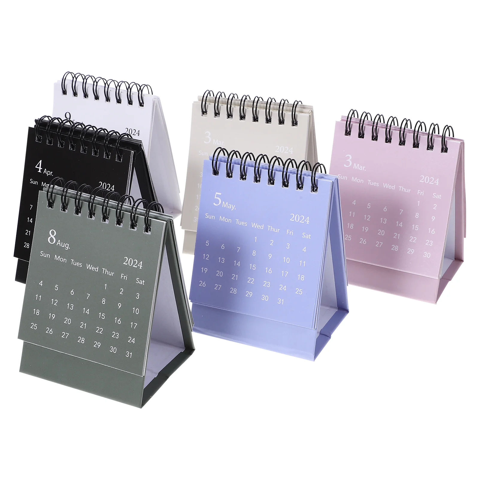 Mini Calendar Planner Spiral  Desk Calendar Office Desktop Calendar Spiral Binding Calendar